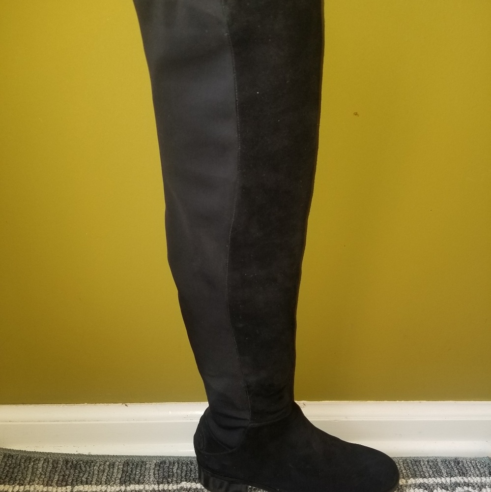 Tory Burch black suede and neoprene boots